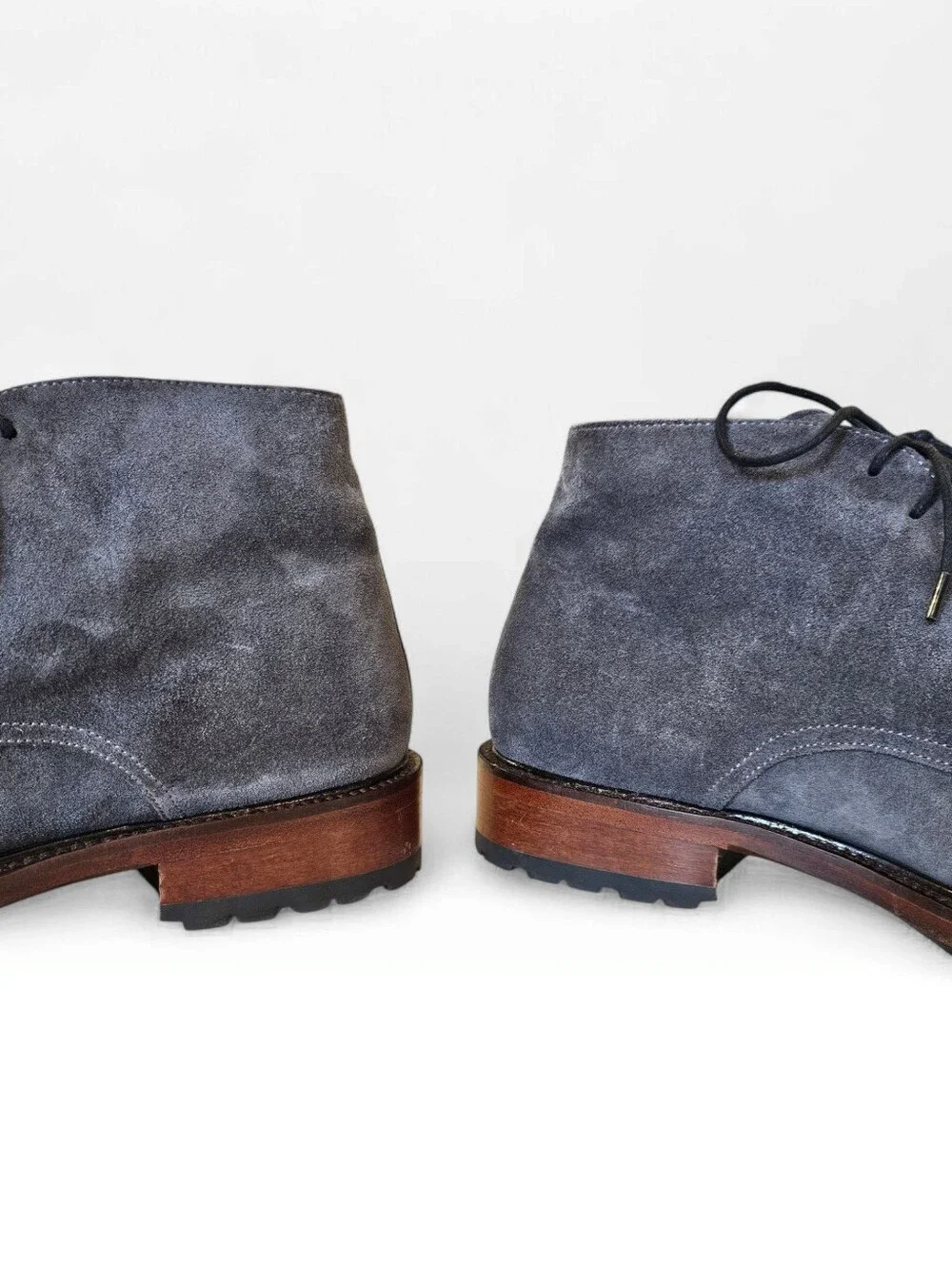 ANTONIO MAURIZI Italy Men Gray Suede Lace Up Ankle Boots 43/10